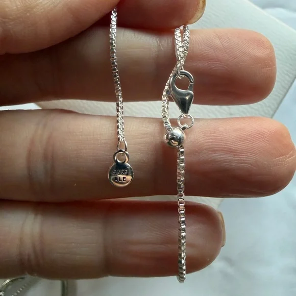 New! RETIRED Pandora charm Heart Necklace Multicolor Gems with chain - Picture 7 of 8